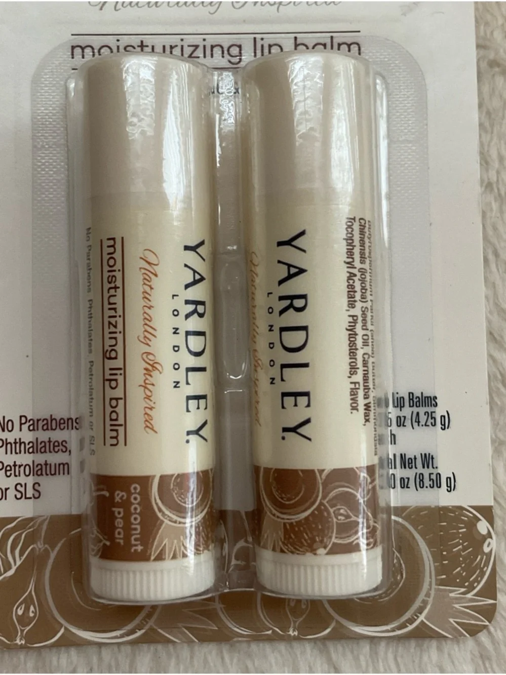 Yardley London Moisturizing Lip Balm Duo — Cream/Tan